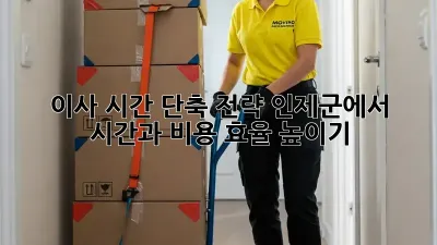 이사 시간 단축 전략: 인제군에서 시간과 비용 효율 높이기